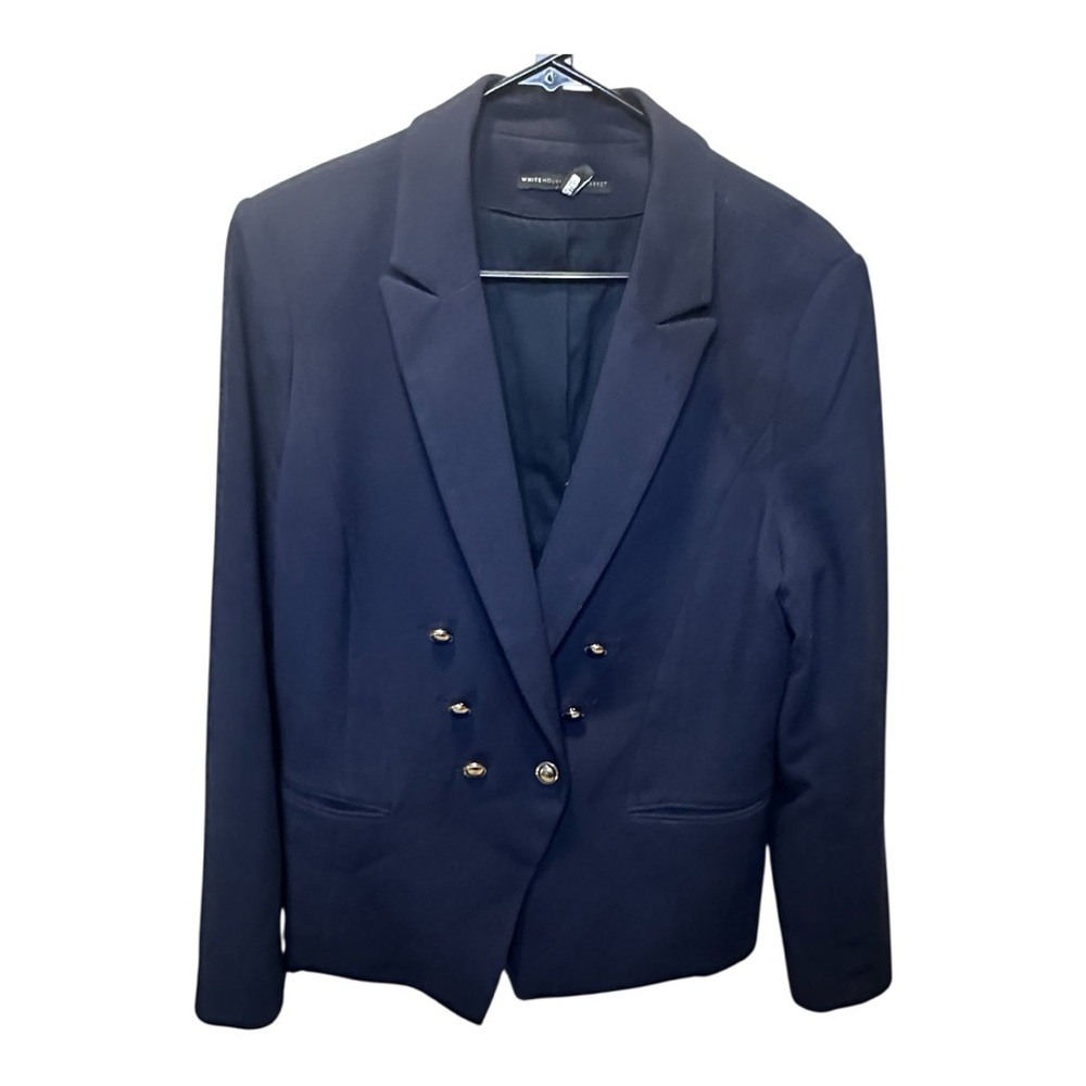 White House Black Market Women’s Double Breasted Navy Blazer Size 16